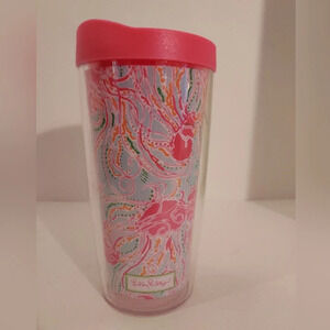 Lilly Pulitzer Jellyfish Design Acrylic Doubled Walled Travel Tumbler - 16 oz